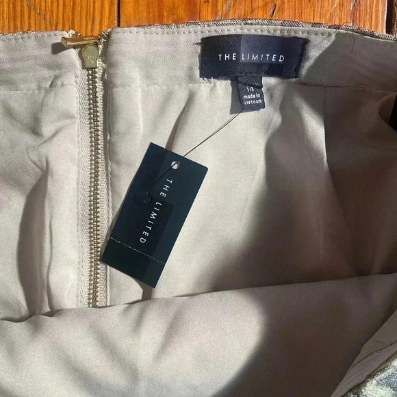 THE LIMITED Gold Paisley Brocade Pencil Skirt Size 14 Shimmery Bodycon Cocktail - Picture 9 of 12